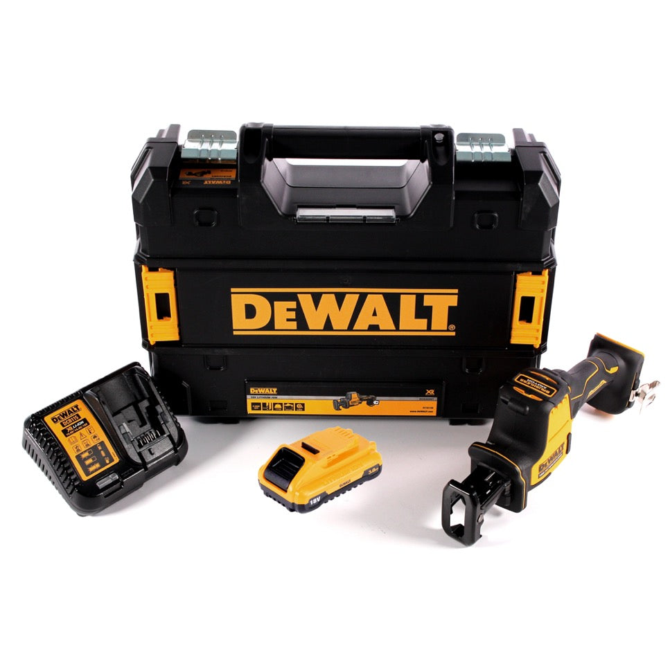 DeWalt DCS 369 L1 Akku Säbelsäge 18 V + 1x Akku 3,0 Ah + Ladegerät + TSTAK