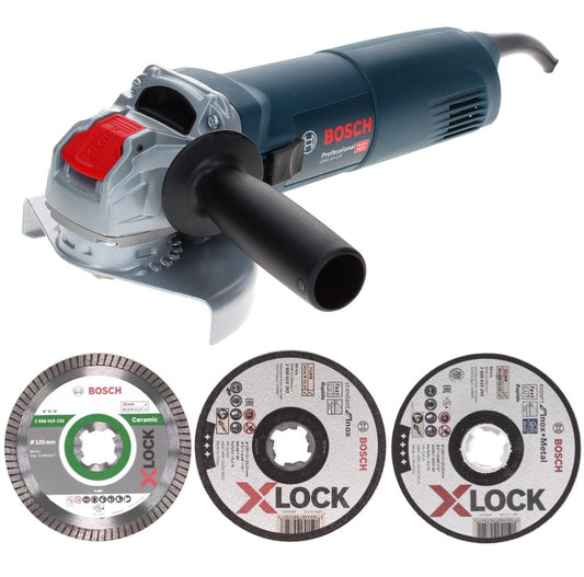 Meuleuse d'angle Bosch GWX 10-125 Professional 1000 W 125 mm X-Lock + 25x disques à tronçonner X-Lock Expert + 10x disques à tronçonner X-Lock Standard + disques à tronçonner Diamond