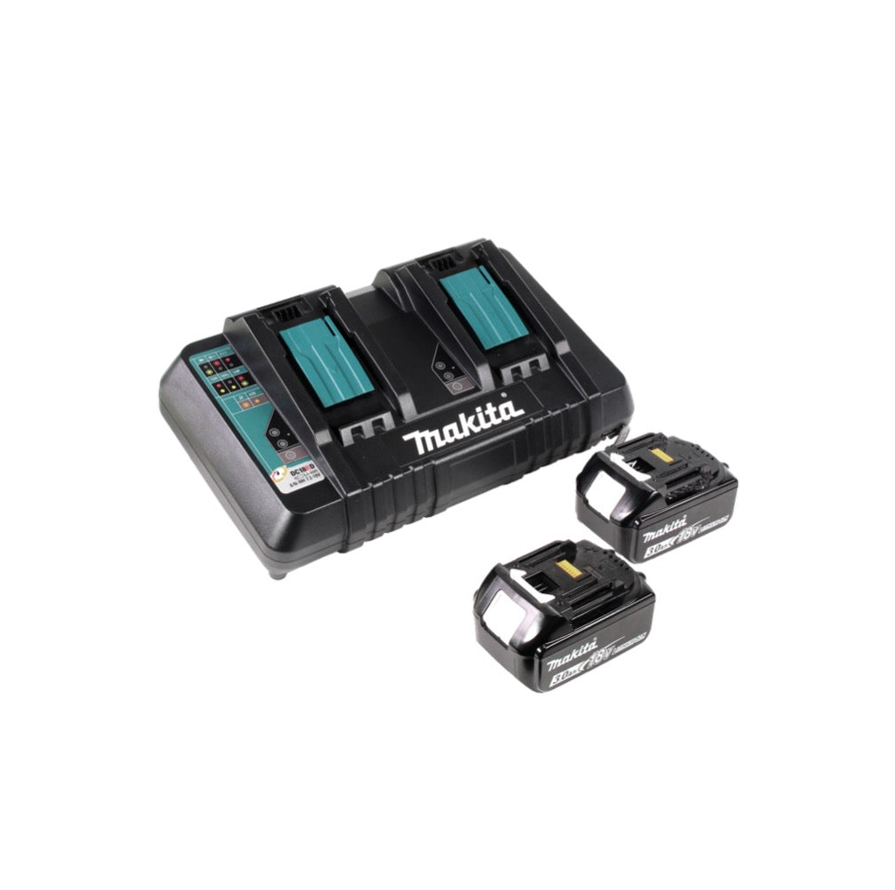 Makita DGA 900 PFK Akku Winkelschleifer 36 V ( 2x 18 V ) 230 mm Brushless + 2x Akku 3,0 Ah + Doppelladegerät + Koffer