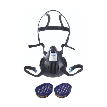 Dräger X-plore 3500 M Atemschutz Maske Halbmaske für Bajonettfilter Größe M + 2x X-plore A2 Gasfilter ( 6738873 )