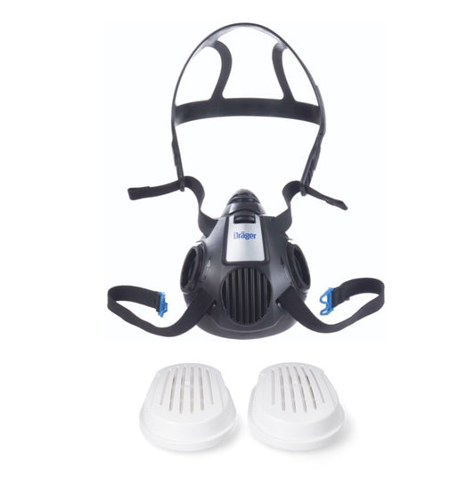 Dräger X-plore 3500 M Atemschutz Maske Halbmaske für Bajonettfilter Größe M + 2x X-plore P3 R Partikelfilter ( 6738011 )