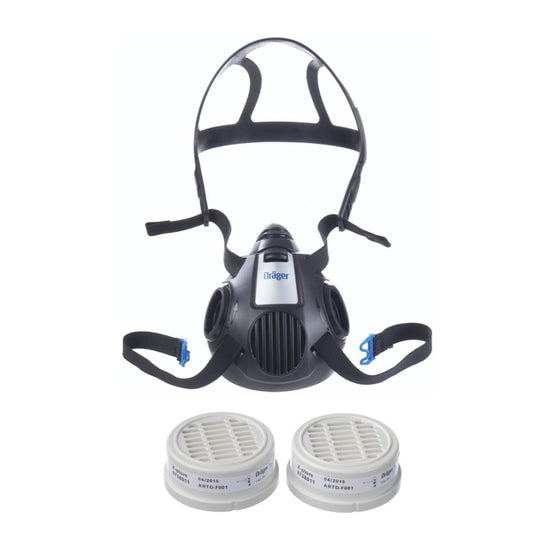 Dräger X-plore 3500 L Atemschutz Maske Halbmaske für Bajonettfilter Größe L + 2x X-plore P3 R Partikelfilter ( 6738011 )