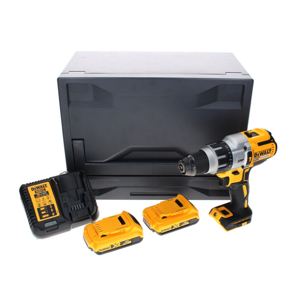 Perceuse à percussion sans fil DeWalt DCD 996 D2D 18 V 95 Nm sans balais + 2 batteries 2,0 Ah + chargeur + D-Box