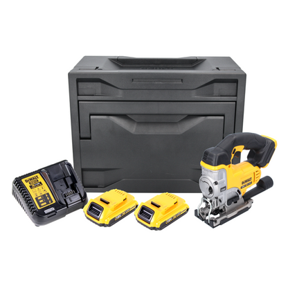 DeWalt DCS 331 D2D Akku Stichsäge 18 V + 2x Akku 2,0 Ah + Ladegerät + D-Box