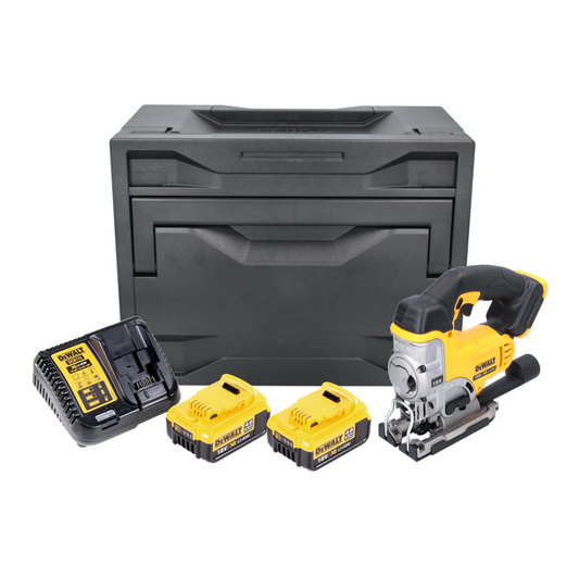 Scie sauteuse à batterie DeWalt DCS 331 M2D 18 V + 2x batteries 4,0 Ah + chargeur + D-Box