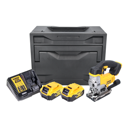 DeWalt DCS 331 P2D Akku Stichsäge 18 V + 2x Akku 5,0 Ah + Ladegerät + D-Box