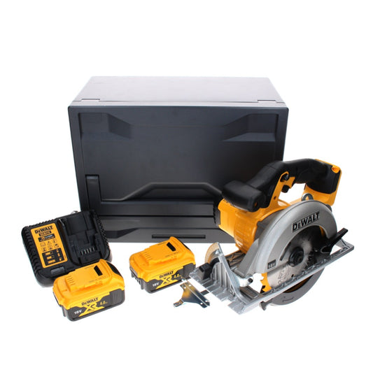 Scie circulaire à batterie DeWalt DCS 391 M2D 18 V 165 mm + 2x batteries 4,0 Ah + chargeur + D-Box