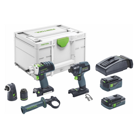 Festool TID 18 5.2/4.0 PDC 18 Visseuse et Perceuse à percussion 18 V brushless (576488) + 1x Batterie 4,0 Ah + 1x Batterie 5,2 Ah + Chargeur + Systainer