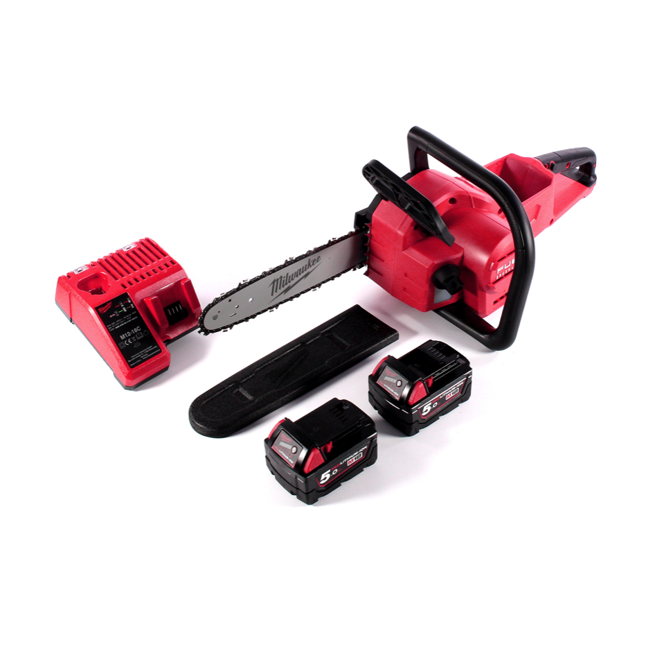 Tronçonneuse à batterie Milwaukee M18 FCHSC-502C 18 V 30 cm sans balais + 2x batteries 5,0 Ah + chargeur