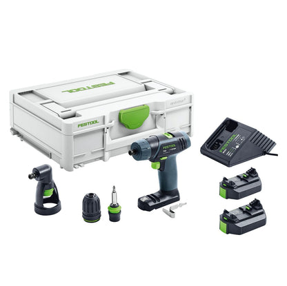 Festool TXS Li 2,6 Set Akku Bohrschrauber 10,8 V 16 Nm ( 576102 ) + 2x 2,6 Ah Akku + Ladegerät  + Winkelvorsatz + Systainer - Nachfolger von 564510 - Toolbrothers