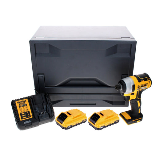 Clé à chocs sans fil DeWalt DCF 787 L2D 18 V 170 Nm 1/4'' sans balais + 2x batterie 3,0 Ah + chargeur + D-Box