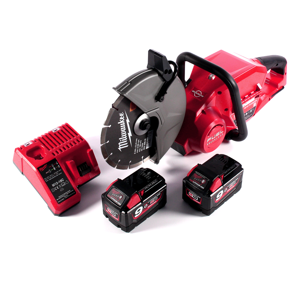 Milwaukee M18 FCOS230-902C Akku Trennschleifer 18 V 230 mm Brushless + 2x Akku 9,0 Ah + Ladegerät