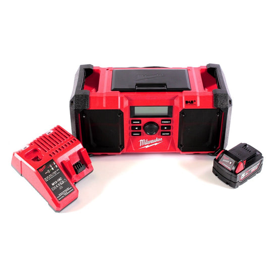 Milwaukee M18 JSR DAB+-501C Radio de chantier sur batterie / secteur 18 V + 1x batterie 5,0 Ah + chargeur