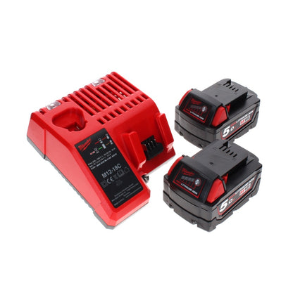 Milwaukee M18 JSR DAB+-502C Radio de chantier sur batterie / secteur 18 V + 2x batteries 5,0 Ah + chargeur