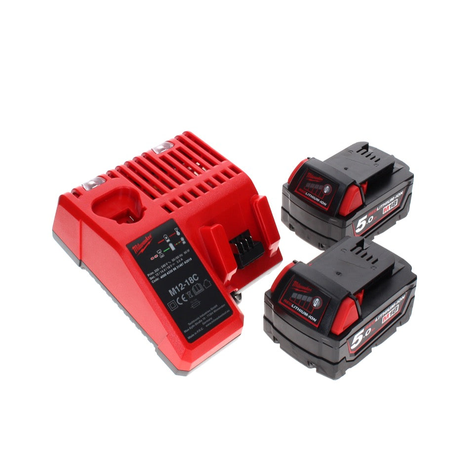 Coupe-herbe à batterie Milwaukee M18 CLT-502C 18 V sans balais + 2x batteries 5,0 Ah + chargeur