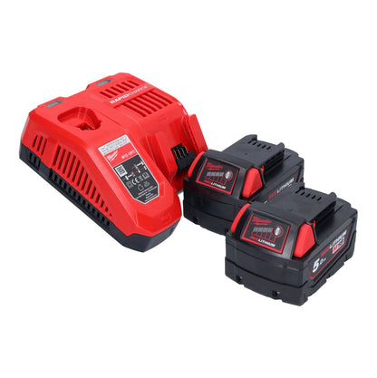 Marteau combiné à batterie Milwaukee M18 CHX-502 18 V 2,5 J SDS plus brushless + 2x batteries 5,0 Ah + chargeur