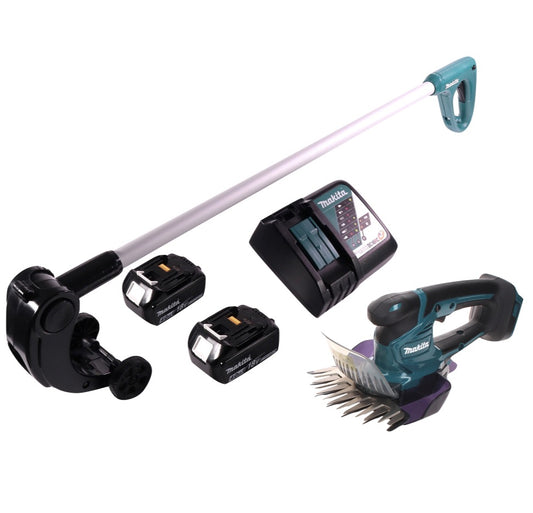 Makita DUM 604 RM Akku Grasschere 18 V + Griffverlängerung mit Rolle + 2x Akku 4,0 Ah + Ladegerät