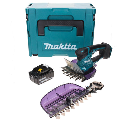 Makita DUM 604 T1XJ Akku Grasschere 18 V mit Gras- und Strauchscherblatt + 1x Akku 5,0 Ah + Makpac - ohne Ladegerät