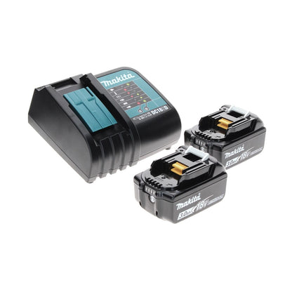 Makita DHP 484 SFTX perceuse à percussion sans fil 18 V 54 Nm sans balais + 2 batteries 3,0 Ah + chargeur + jeu de 70 forets + coffret en aluminium TX