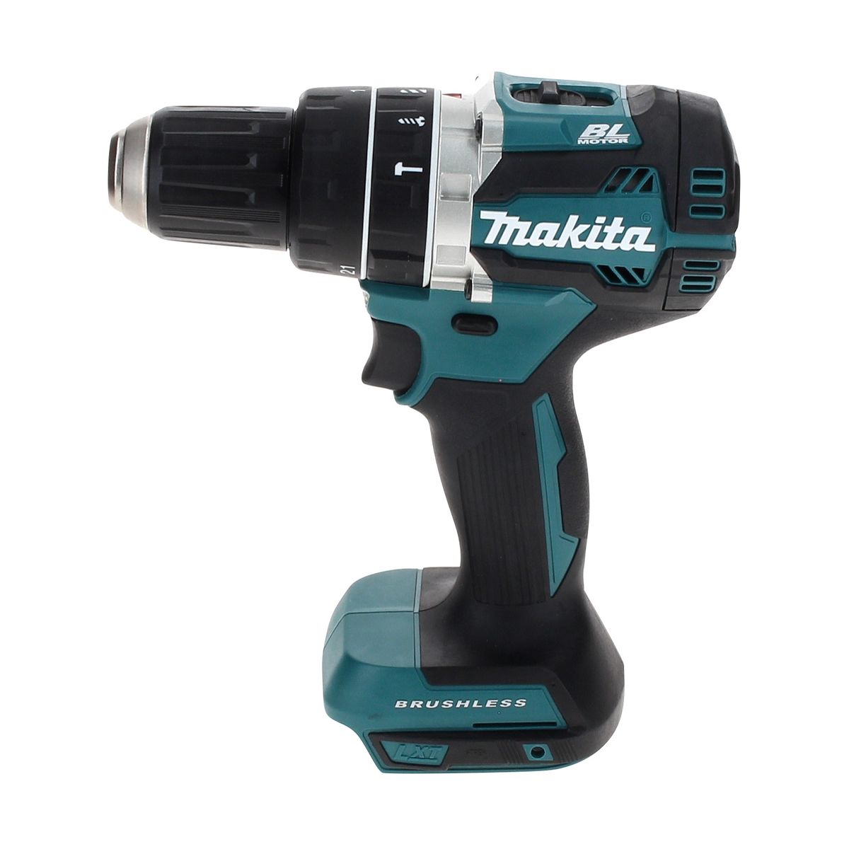 Makita DHP 484 SFTX perceuse à percussion sans fil 18 V 54 Nm sans balais + 2 batteries 3,0 Ah + chargeur + jeu de 70 forets + coffret en aluminium TX