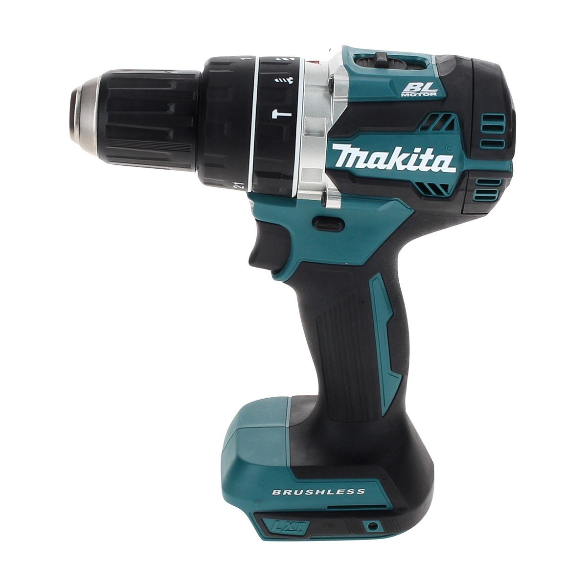 Makita DHP 484 SMTX Perceuse visseuse à percussion sans fil 18 V 54 Nm Brushless + 2x Batteries 4.0 Ah + Chargeur + Coffret aluminium TX + Jeu d’embouts et de forets, 70 pcs.