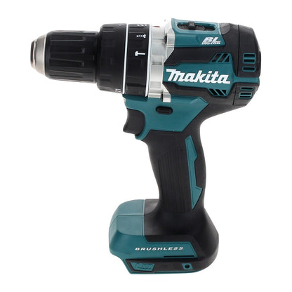 Makita DHP 484 G1TX Perceuse-visseuse à percussion sans fil 18 V 54 Nm Brushless + 1x Batterie 6,0 Ah + Jeu de mèches 70 pièces + Mallette en aluminium TX - sans chargeur