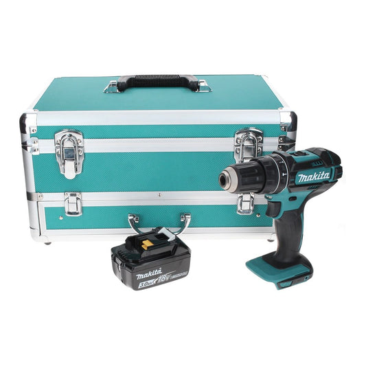 Makita DHP 482 F1TX perceuse à percussion sans fil 18 V 62 Nm + 1x batterie 3,0 Ah + jeu de 70 forets + coffret en aluminium TX - sans chargeur