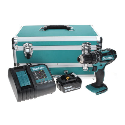 Makita DHP 482 SF1TX perceuse à percussion sans fil 18 V 62 Nm + 1 batterie 3,0 Ah + chargeur + jeu de 70 forets + coffret en aluminium TX