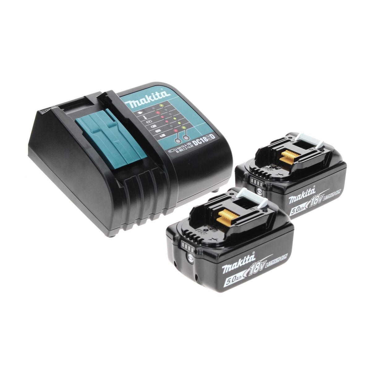 Makita DHP 456 STTX Perceuse visseuse à percussion sans fil 18 V 50 Nm + 2x Batteries 5,0 Ah + Chargeur + Coffret aluminium TX + Jeu d’embouts et de forets, 70 pcs.