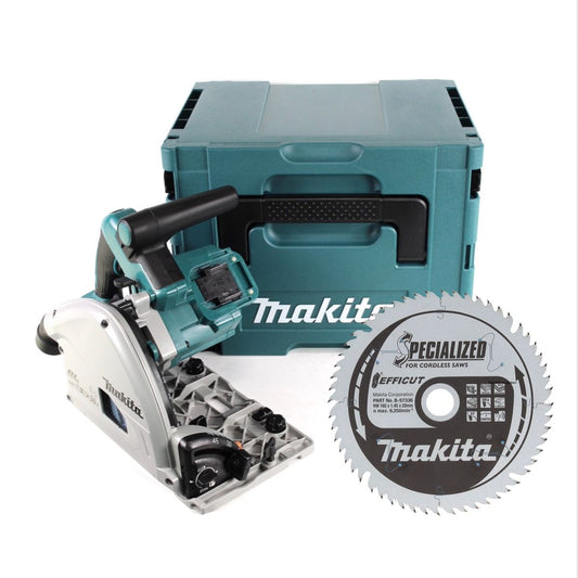 Makita DSP 600 ZJ Akku Tauchsäge 36 V (2x 18 V) Brushless + EFFICUT Kreissägeblatt + Makpac - ohne Akku, ohne Ladegerät