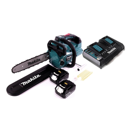 Makita DUC 306 PG Akku Kettensäge 36 V ( 2x 18 V ) Brushless 30 cm + 2x Akku 6,0 Ah + Doppelladegerät