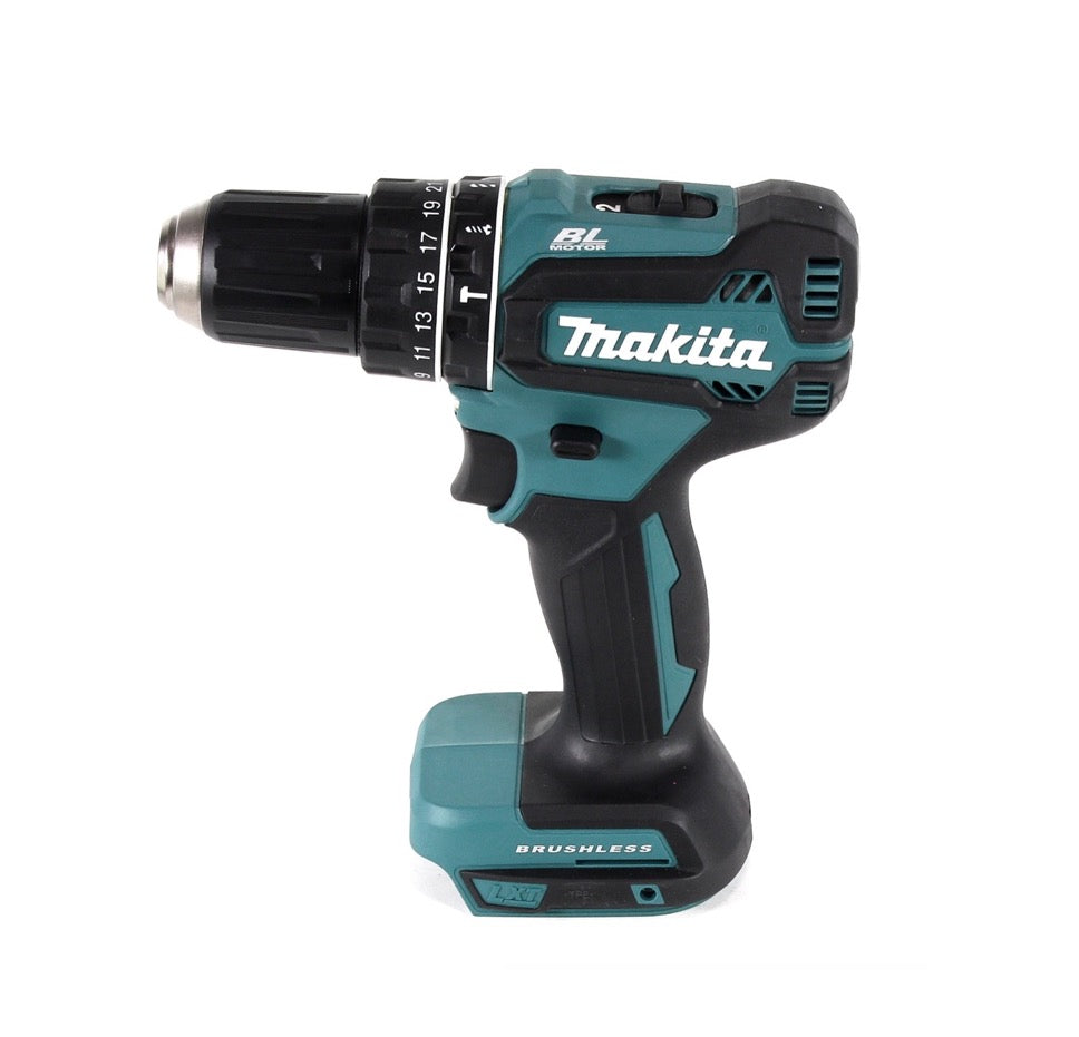 Makita DHP 485 F1TX perceuse à percussion sans fil 18 V 50 Nm sans balais + 1x batterie 3,0 Ah + jeu de 70 forets + coffret en aluminium TX - sans chargeur