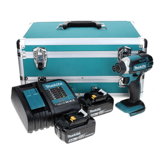 Makita DTD 152 SMTX Visseuse à chocs sans fil 18 V 165 Nm + 2x Batteries 4,0 Ah + Chargeur + Jeu de forets 70 pièces + Mallette en aluminium TX