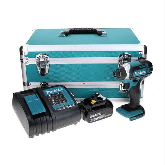 Makita DTD 152 SG1TX Akku Schlagschrauber 18 V 165 Nm + 1x Akku 6,0 Ah + Ladegerät + 70 tlg. Bit Bohrer Set + TX Alu Koffer