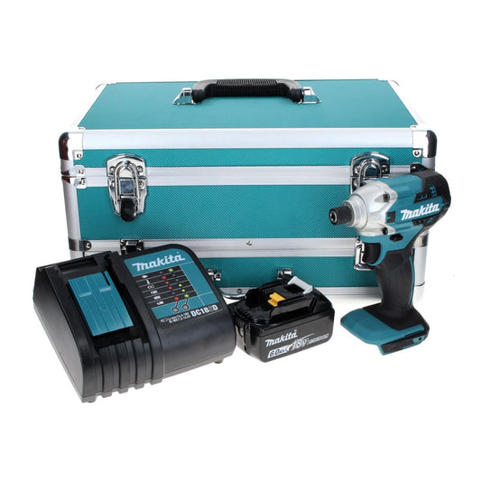 Makita DTD 156 SG1TX clé à chocs sans fil 18 V 155 Nm + 1 batterie 6,0 Ah + chargeur + jeu de 70 forets + coffret en aluminium TX