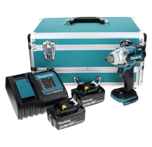 Makita DTW 285 SMTX Visseuse à chocs sans fil 18 V 280 Nm 1/2 " Brushless + 2x Batteries 4.0 Ah + Chargeur + Jeu de mèches 70 pièces + Mallette TX