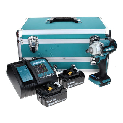 Makita DTW 300 SMTX Akku Schlagschrauber 18 V 330 Nm 1/2" Brushless + 2x Akku 4,0 Ah + Ladegerät + 70 tlg. Bit Bohrer Set + TX Alu Koffer