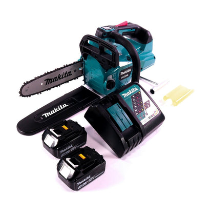 Makita DUC 256 RF Akku Kettensäge 36 V ( 2x 18 V ) Brushless 25 cm + 2x Akku 3,0 Ah + Ladegerät