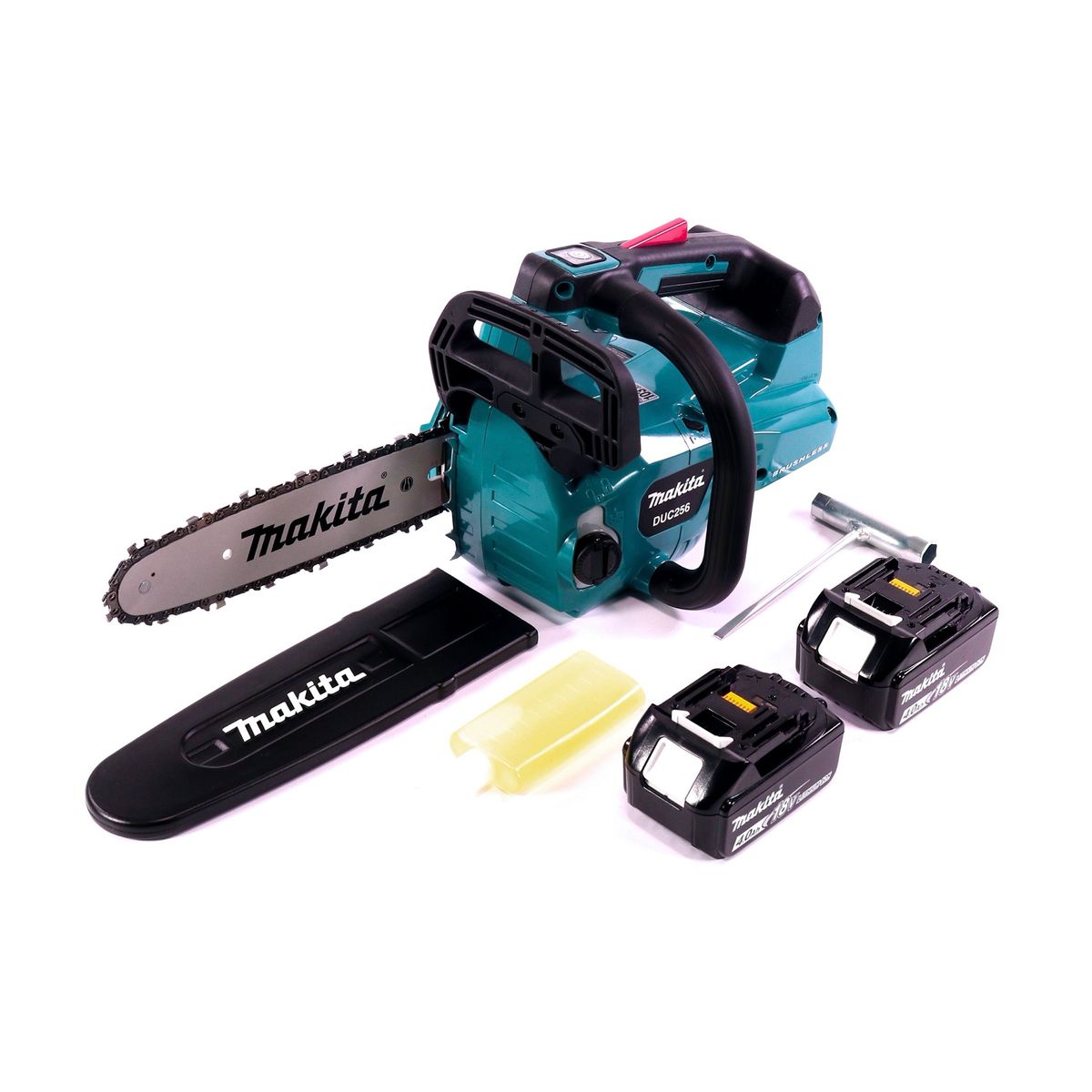 Tronçonneuse à batterie Makita DUC 256 M 36 V (2x 18 V) sans balais 25 cm + 2x batterie 4,0 Ah - sans chargeur