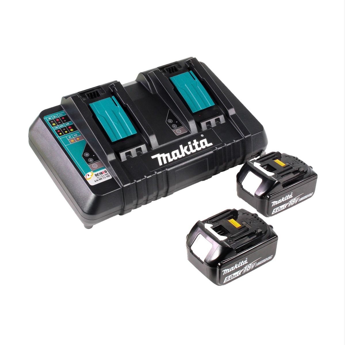 Tronçonneuse à batterie Makita DUC 256 PT 36 V (2x 18 V) sans balais 25 cm + 2x batteries 5,0 Ah + double chargeur