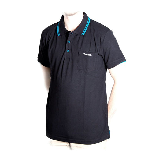 Makita Polo Rugby Shirt T-Shirt Größe L 100% Baumwolle Farbe schwarz