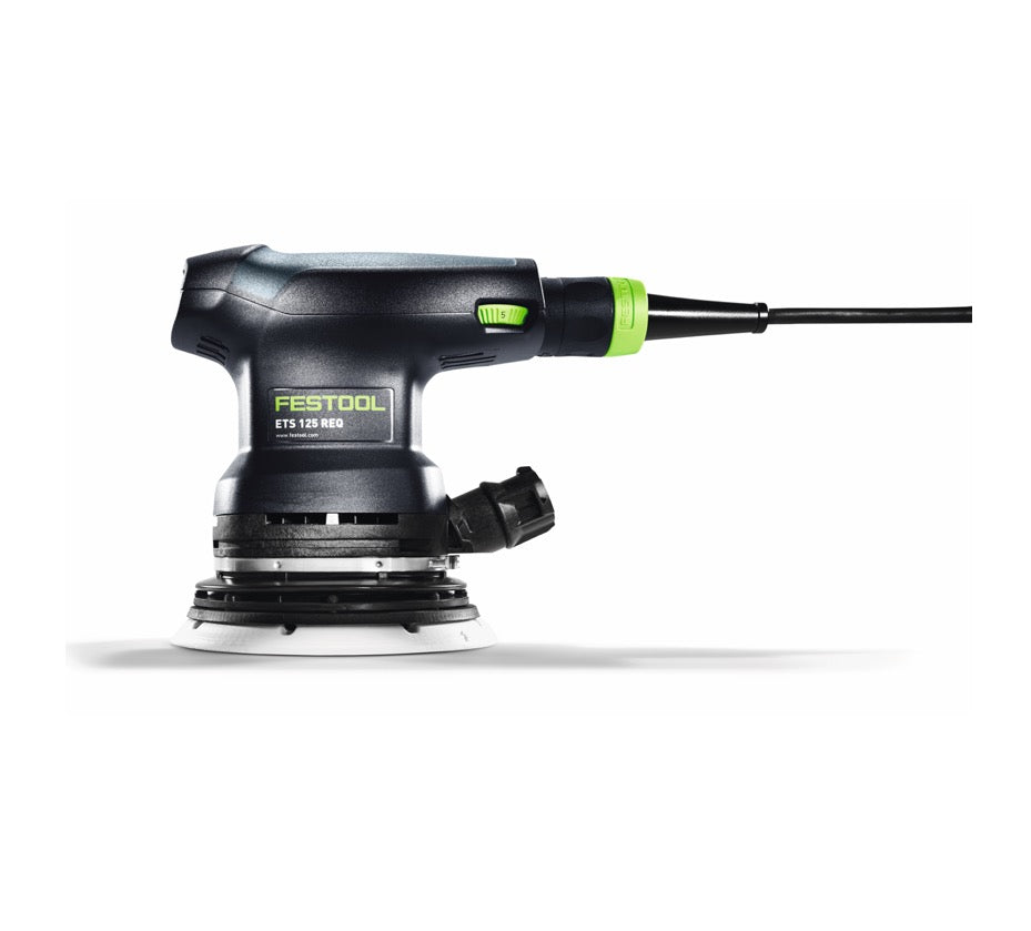 Festool ETS 125 REQ-Plus Exzenterschleifer 250 W 125 mm + AH-ES-ETS/ETSC Ansetzhilfe 43 - 92° Winkel + Systainer - Toolbrothers