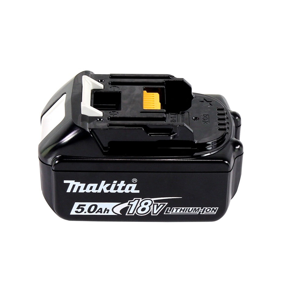 Makita DGA 506 T1J Meuleuse d'angle sans fil 18 V 125 mm brushless + 1x Batterie 5.0 Ah + Coffret Makpac - sans chargeur