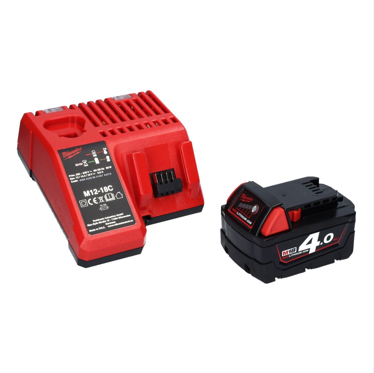 Milwaukee M18 ONEPD2-401C Akku Schlagbohrschrauber 18 V 135 Nm Brushless One Key Bluetooth + 1x Akku 4,0 Ah + Ladegerät