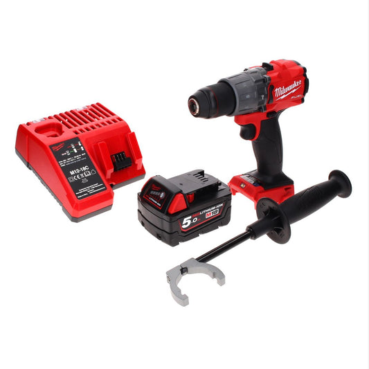 Milwaukee M18 ONEPD2-501C Perceuse à percussion sans fil 18 V 135 Nm Brushless One Key Bluetooth + 1x Batterie 5.0 Ah + Chargeur