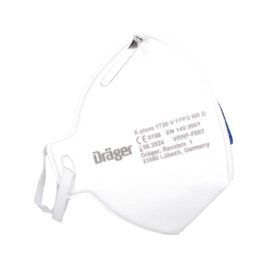 Dräger X-plore 1730 V FFP3 NR D Masque de protection respiratoire - 1 pièce FFP3 filtrant les particules taille universelle avec respirateur à valve CoolMAX