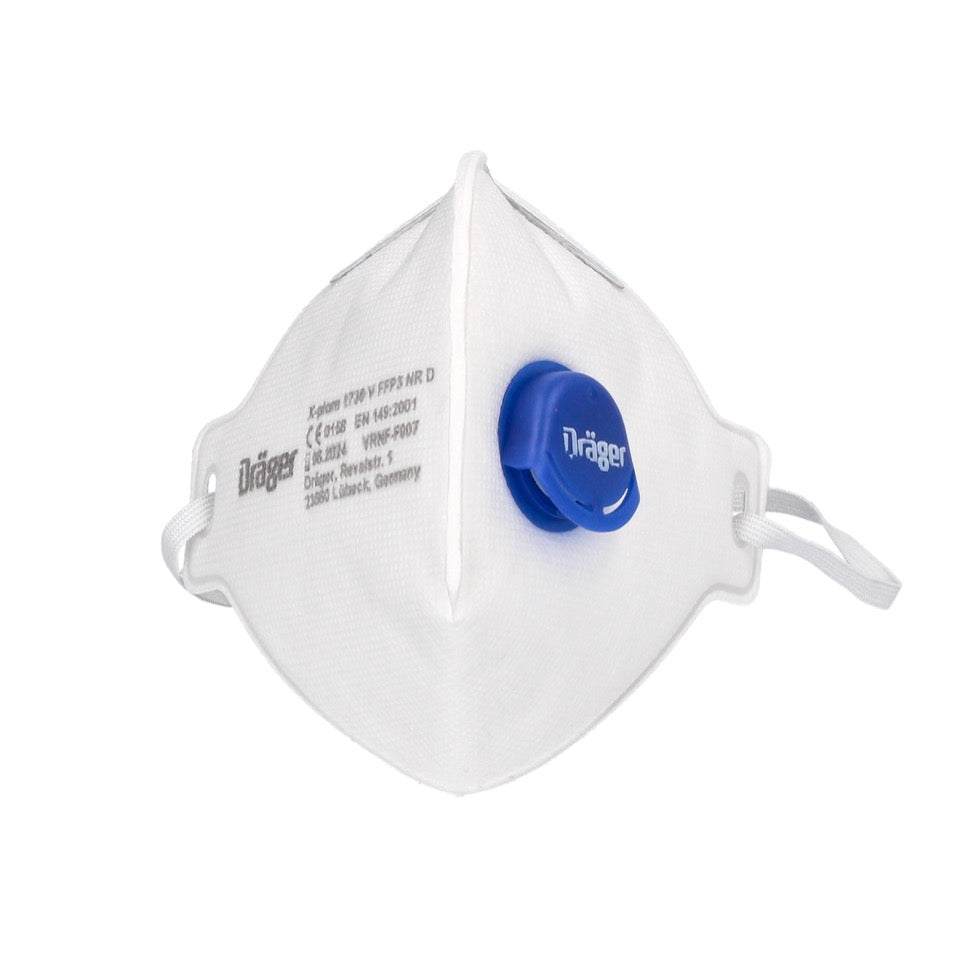 Dräger X-plore 1730 V FFP3 NR D Masque de protection respiratoire - 1 pièce FFP3 filtrant les particules taille universelle avec respirateur à valve CoolMAX