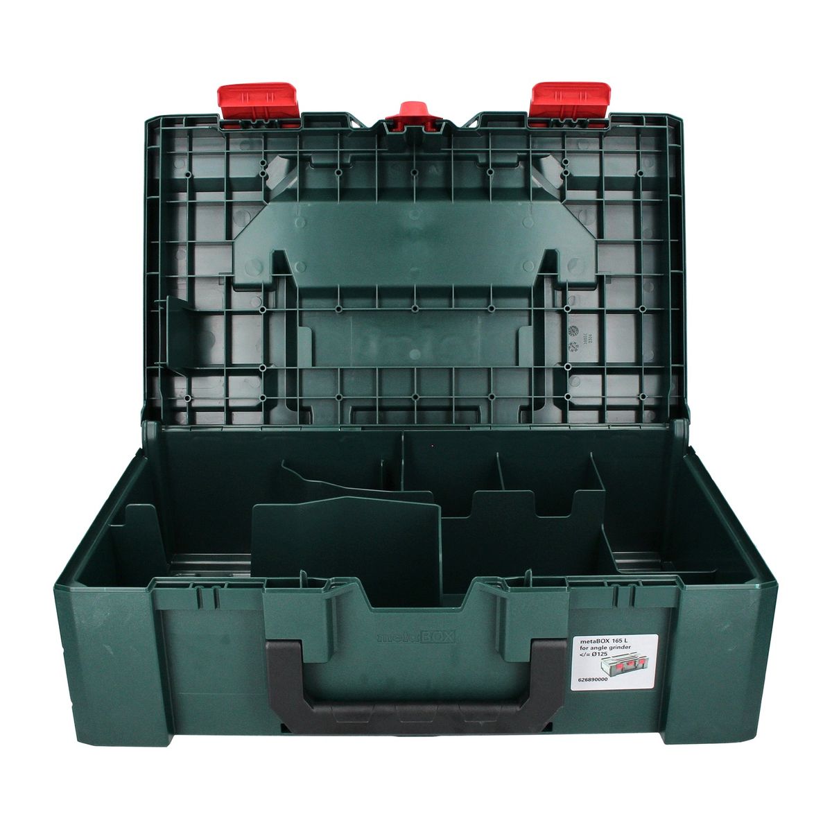 Metabo metaBOX 165 L Coffret de transport pour meuleuse d'angle 125 mm, en plastique, empilable  (626890000)