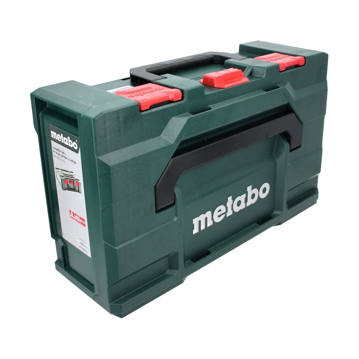 Metabo metaBOX 165 L ( 626890000 ) System Werkzeug Koffer für Winkelschleifer 125 mm aus Kunststoff Stapelbar