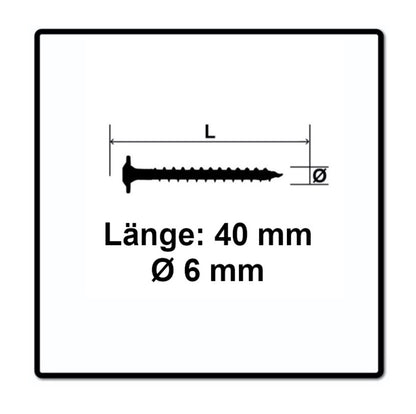 SPAX HI.FORCE Tellerkopf Schraube 6,0 x 40 mm 200 Stk. ( 0251010600405 ) Torx T-Star Plus T30 Vollgewinde Wirox 4Cut